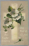 Postcard 1910 An Easter Greetings with cross and flowers A4 Photo Print
