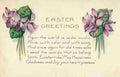 Postcard 1924 Easter greetings with verse & violets A4 Photo Print