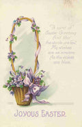Postcard 1934 Joyous Easter with violet basket A4 Photo Print