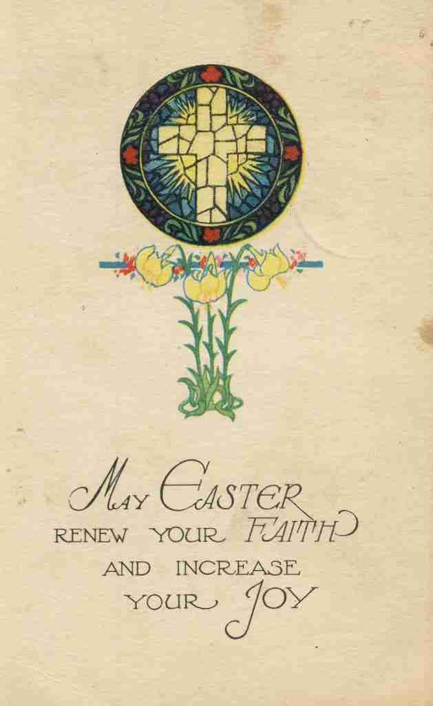 Postcard 1938 May Easter renew your faith A4 Photo Print