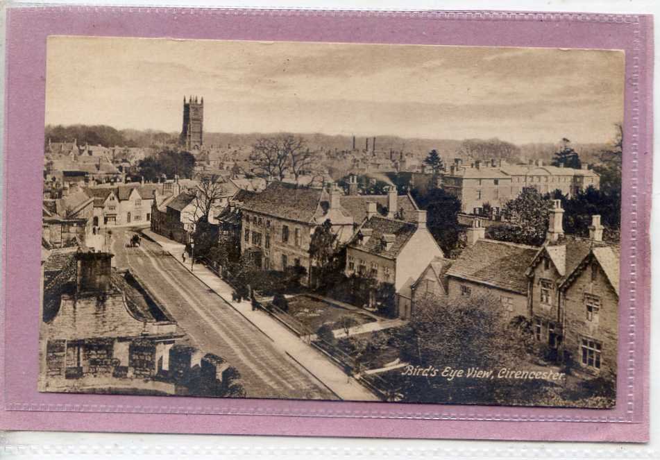 Postcard Birds Eye View Cirencester Gloucestershire Vintage A4 Photo Print