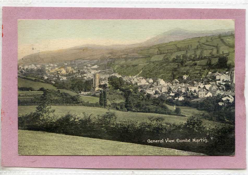 Postcard General View Combe Martin Devon Vintage A4 Photo Print