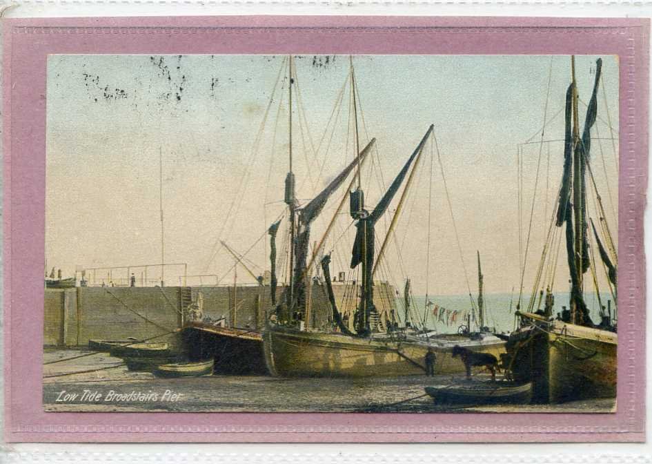 Postcard Low Tide Broadstairs Pier Kent Vintage A4 Photo Print