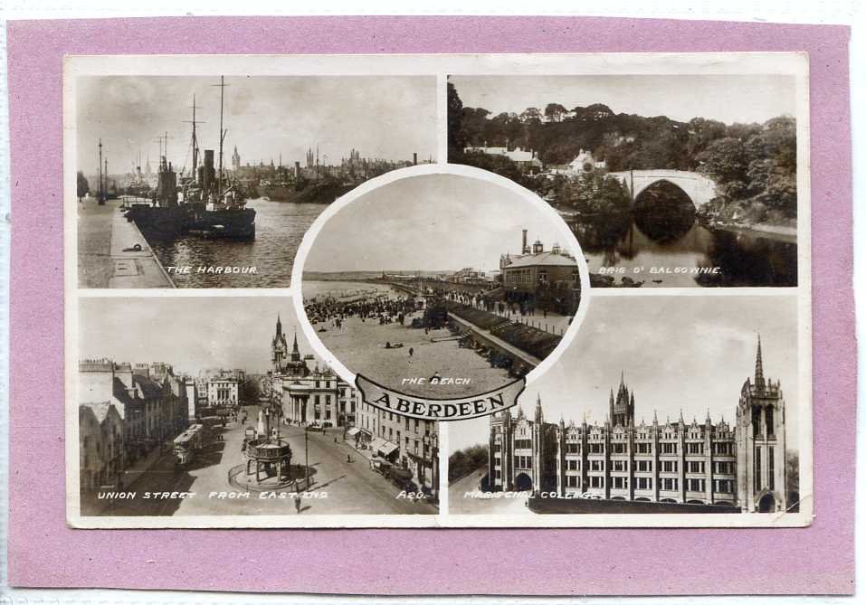 Postcard Multiview Aberdeen Scotland Vintage A4 Photo Print