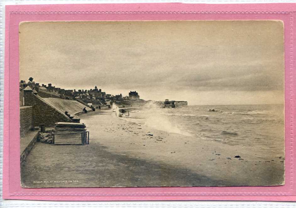 Postcard Rough Sea At Westgate On Sea Kent Vintage A4 Photo Print
