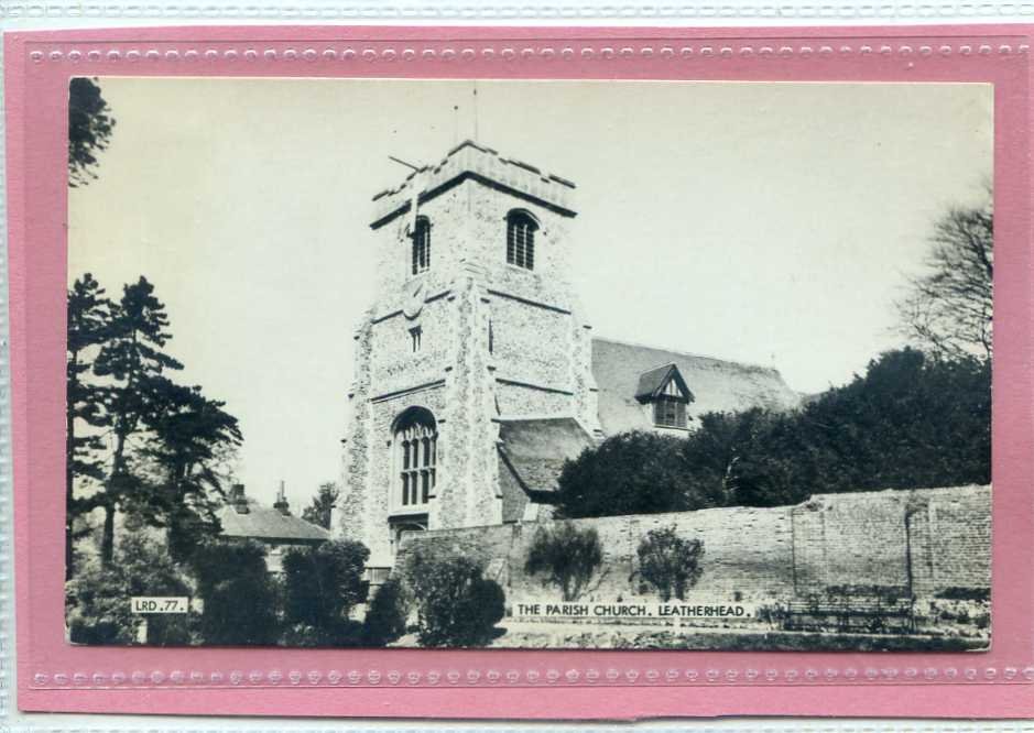 Postcard The Parish Church Leatherhead Surrey Vintage A4 Photo Print