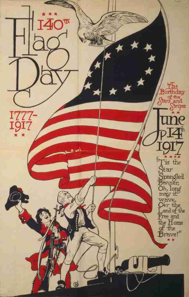 Poster 1917 140th flag day 1777 1917 Vintage A4 Photo Print