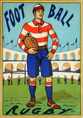 Poster Football Rugby Player 1925 Vintage Advert A4 Photo Print
