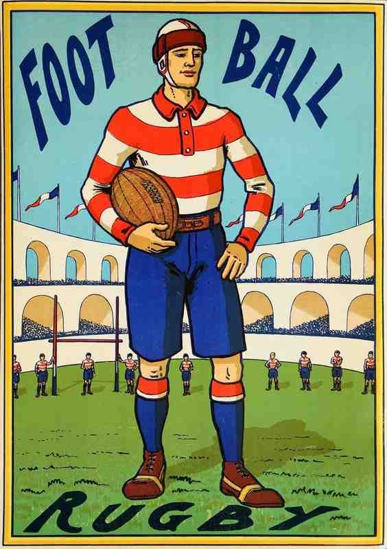 Poster Football Rugby Player 1925 Vintage Advert A4 Photo Print