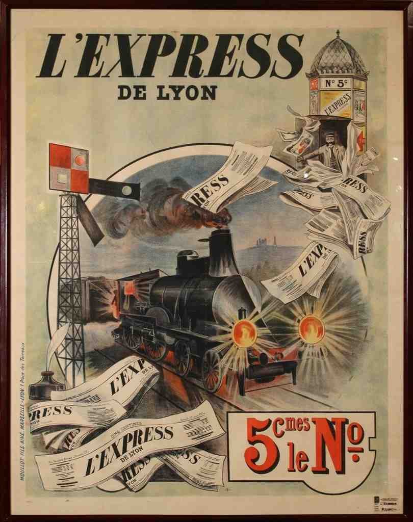 Poster LExpress De Lyon 1910 French Train Travel Vintage Advert A4 Photo Print