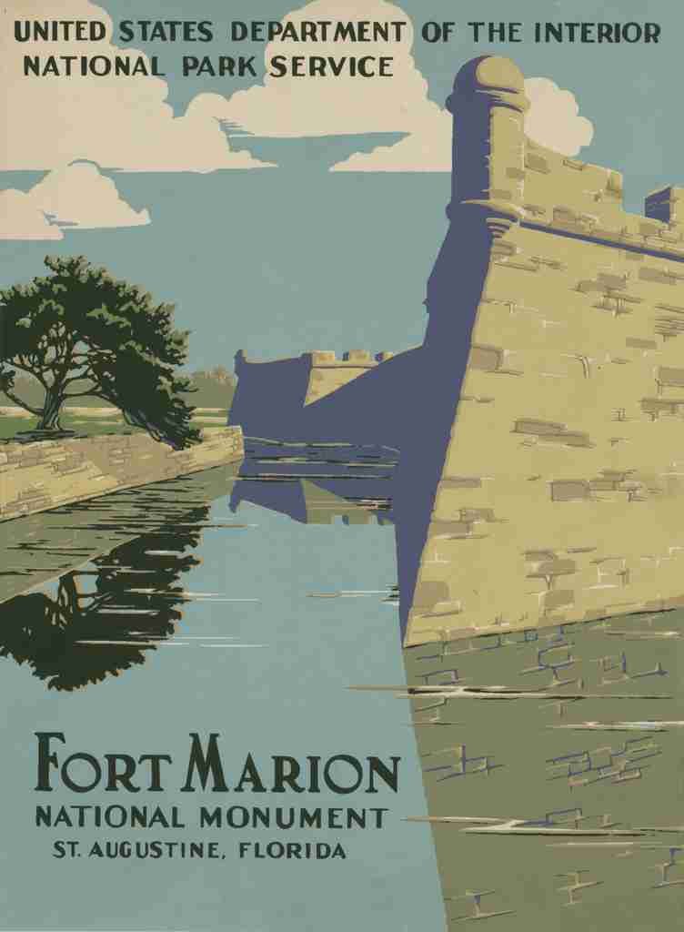 Poster c1938 Fort Marion National Monument St Augustine Florida A4 Photo Print