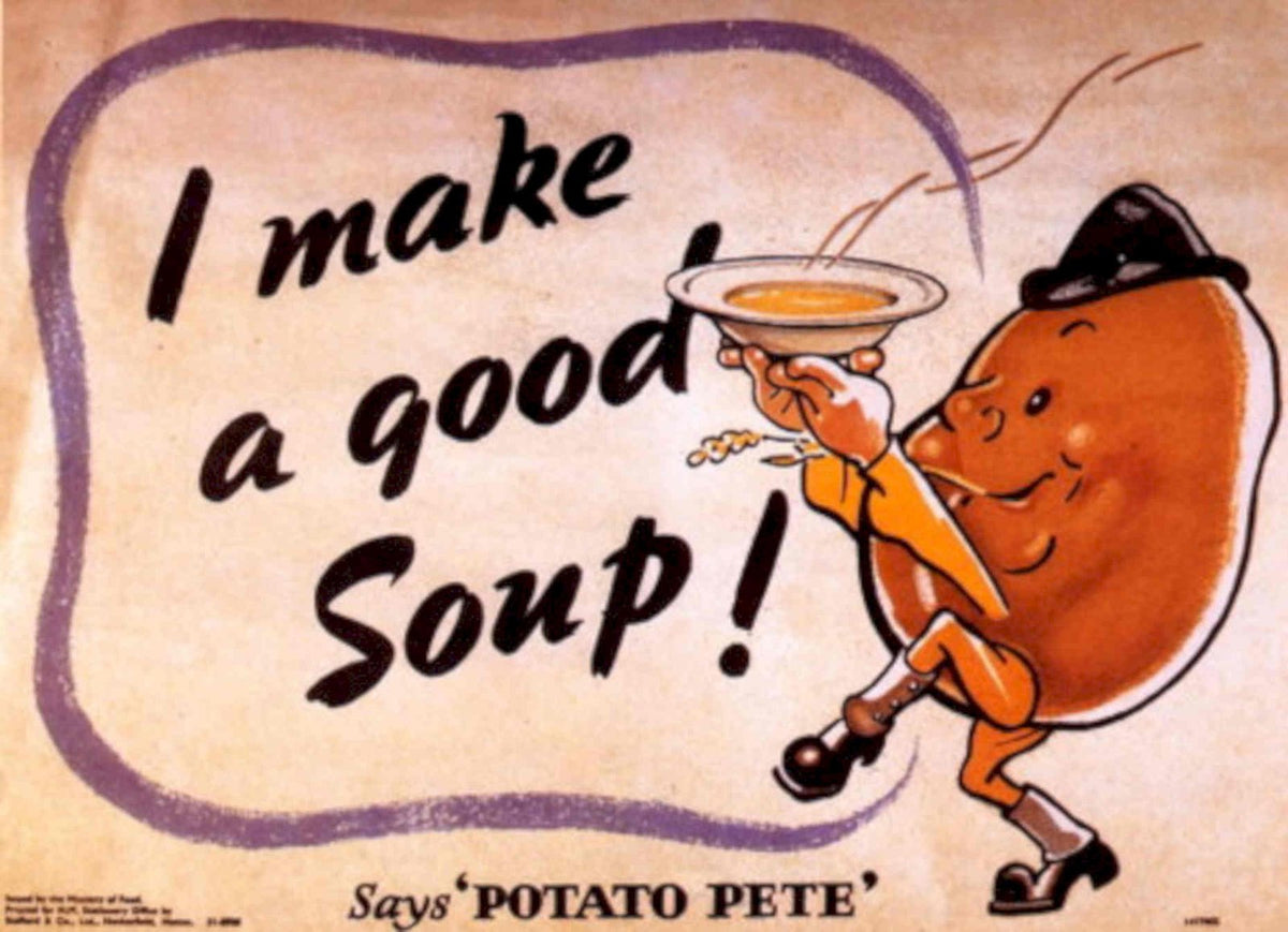 Potato Soup Pete 1940s Vintage Retro Advert Poster