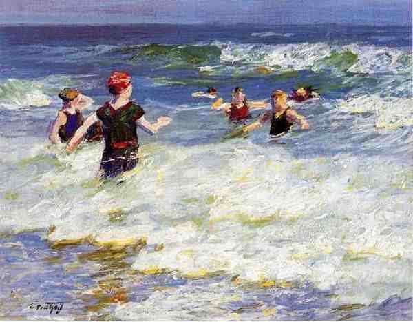 Pothast Edward In The Surf2 A4 Photo Print