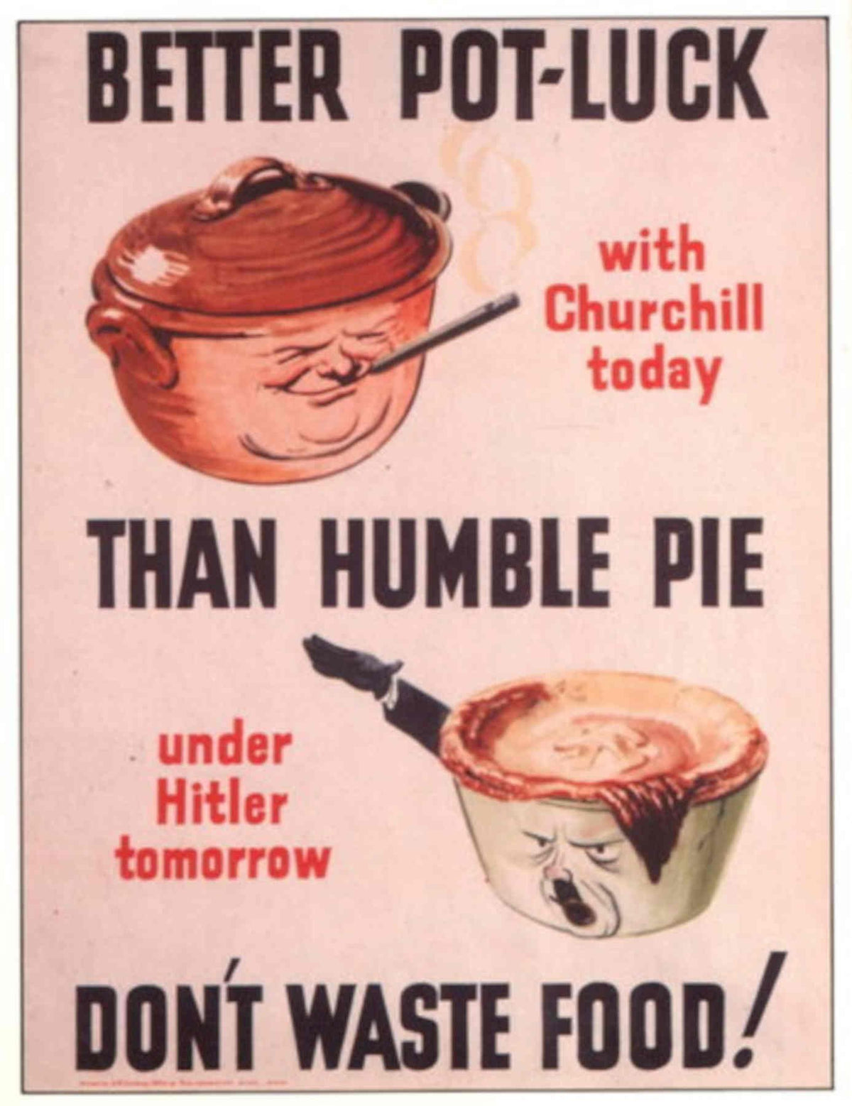 Potluck Churchill Ration 1940s Vintage Retro Advert Poster