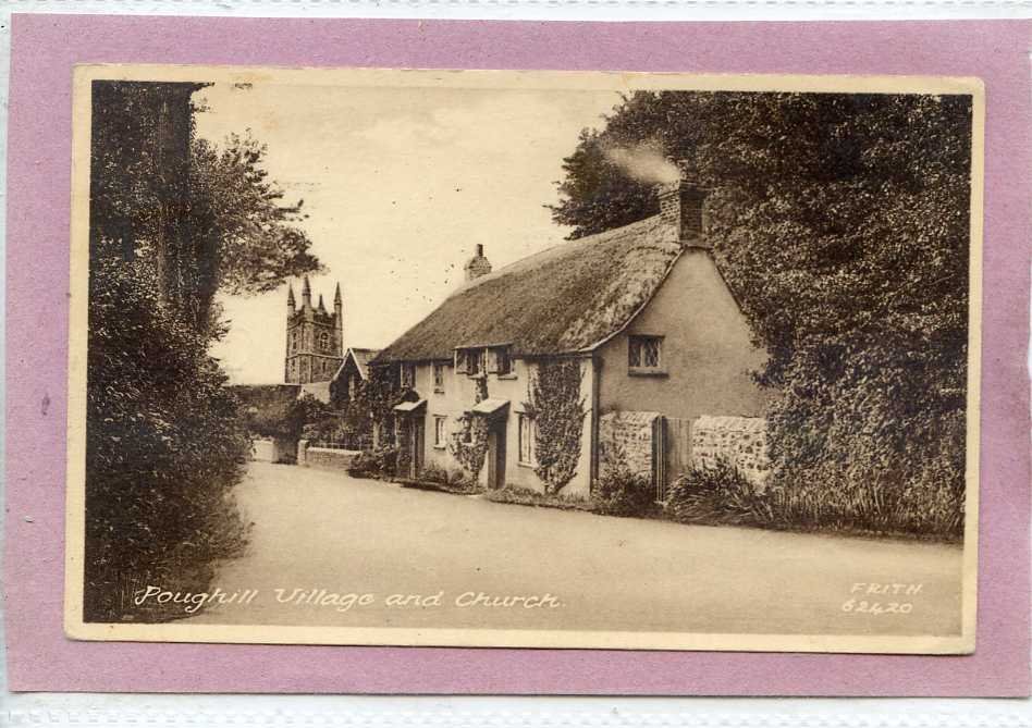 Poughill Village And Church Devon Vintage A4 Photo Print