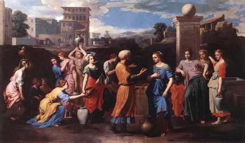 Poussin RebeccAt The Well A4 Photo Print