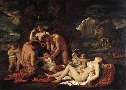 Poussin The Nurture Of Bacchus A4 Photo Print