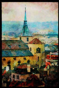 Prague Praha 248003 Above Prague A4 Limited Edition Watercolour Print