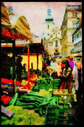 Prague Praha 248009 Prague Marketplace A4 Limited Edition Watercolour Print