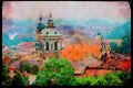 Prague Praha 248012 View From The Castle A4 Limited Edition Watercolour Print