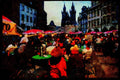 Prague Praha 248013 Cafes Of Old Town Square At Night A4 Limited Edition Watercolour Print