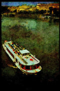 Prague Praha 248027 Ferry On The River Vltava A4 Limited Edition Watercolour Print
