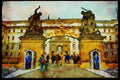 Prague Praha 248033 Guardposts Of The Castle A4 Limited Edition Watercolour Print