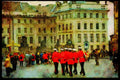 Prague Praha 248034 Marching Band Entering Castle Square A4 Limited Edition Watercolour Print