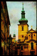 Prague Praha 248035 St. Katherine Church A4 Limited Edition Watercolour Print