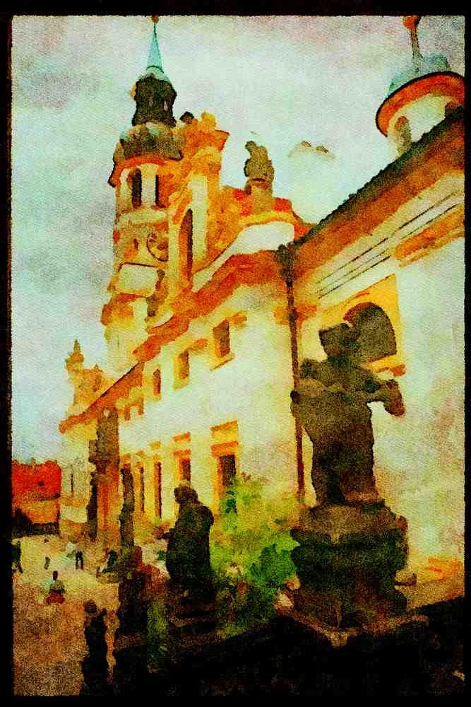 Prague Praha 248042 St. Loreto A4 Limited Edition Watercolour Print