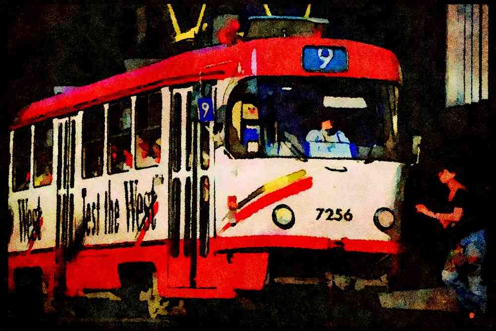 Prague Praha 248064 Catching The Tram A4 Limited Edition Watercolour Print