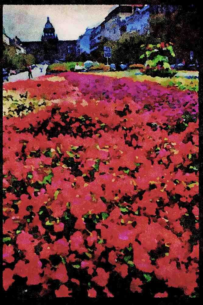 Prague Praha 248067 Flowers, Wencelas Square A4 Limited Edition Watercolour Print