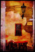 Prague Praha 248069 Outdoor Restaurant In The Castle District A4 Limited Edition Watercolour Print