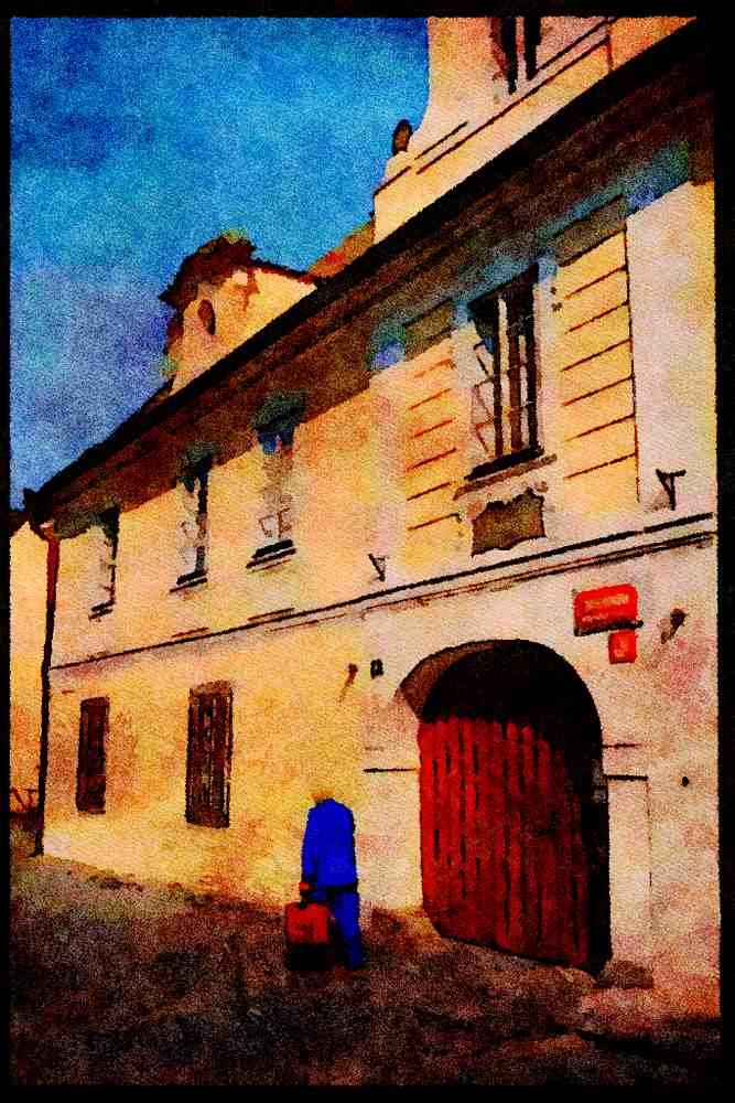 Prague Praha 248070 Baroque Building In The Castle District A4 Limited Edition Watercolour Print