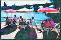 Prague Praha 248072 Waterside Cafe Looking Toward The Charles Bridge A4 Limited Edition Watercolour Print