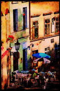 Prague Praha 248076 Outdoor Cafe A4 Limited Edition Watercolour Print