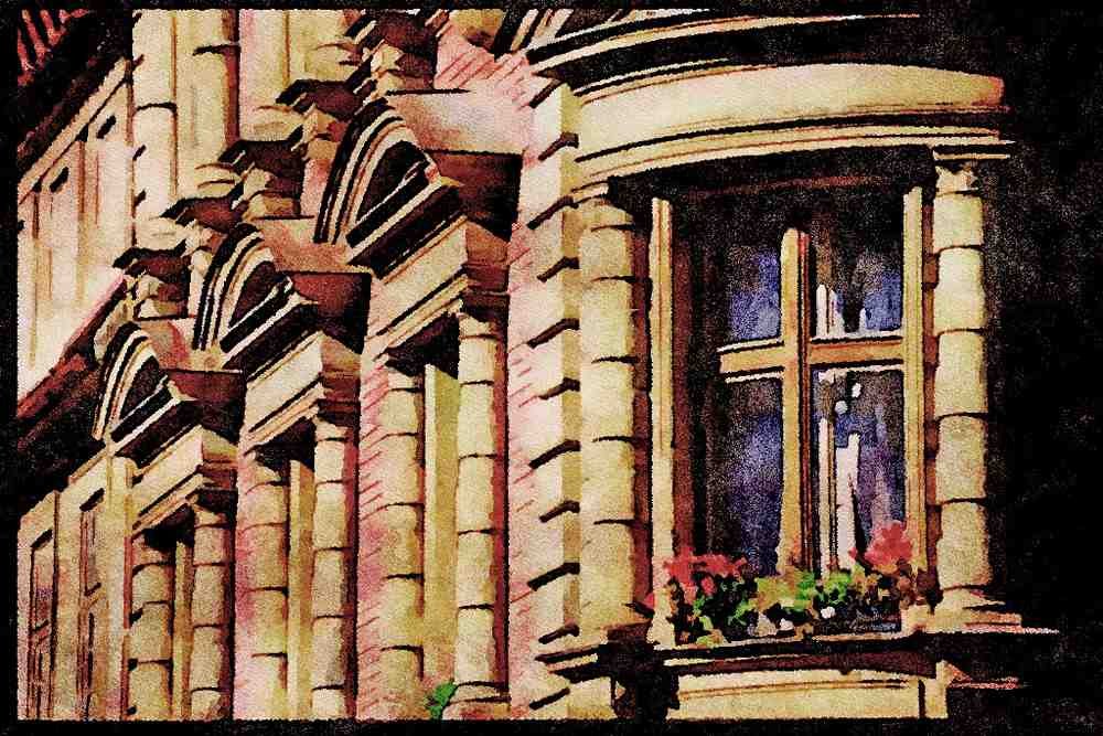 Prague Praha 248080 Building Detail A4 Limited Edition Watercolour Print
