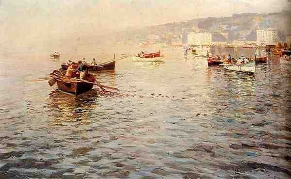 Pratella Attilio Fishing Vessels Off A Coast A4 Photo Print