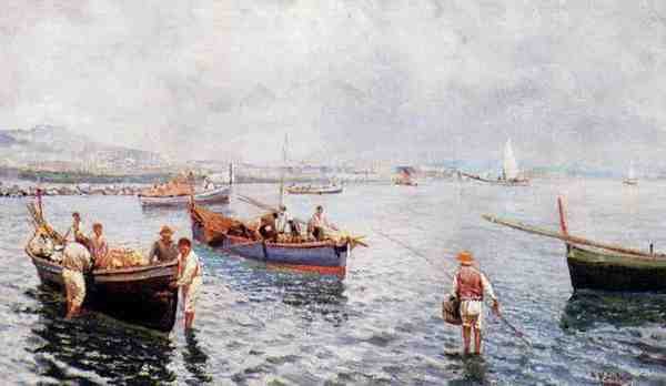 Pratella Attilio Neapolitan Fishermen A4 Photo Print