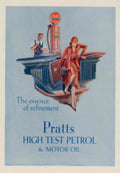 Pratts High Test 1 1930s Vintage Retro Advert Poster