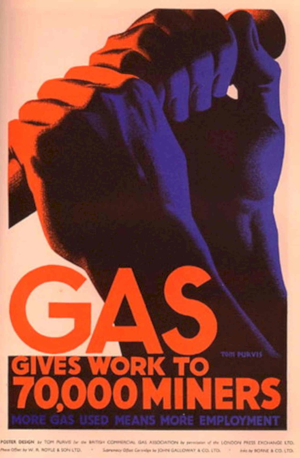 Prayer Gas Miners 1930s Vintage Retro Advert Poster