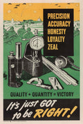 Precision Instruments Victory American World War II Advert Poster