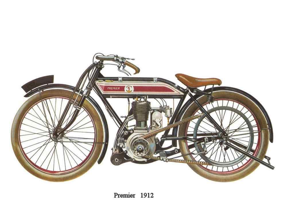 Premier 1912 motorbike A4 Photo Print