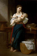Premires Caresses Bouguereau A4 Photo Print