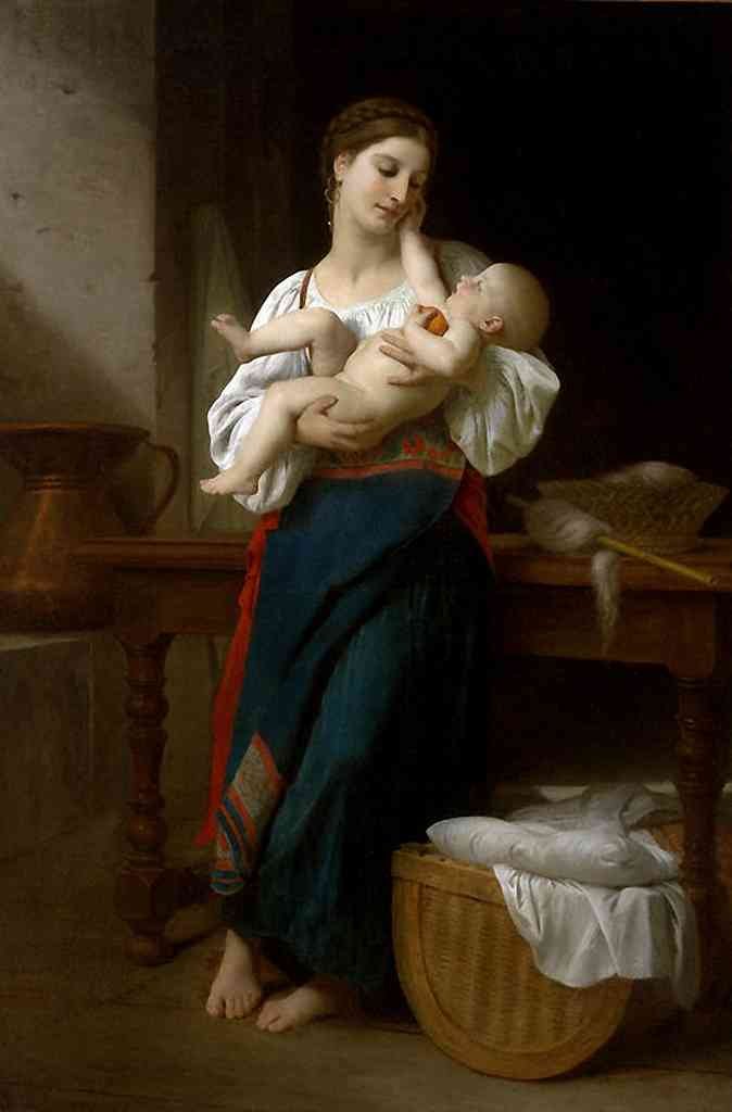 Premires Caresses Bouguereau A4 Photo Print