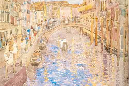 Prendergast Venetian Canal Scene  A4 Photo Print