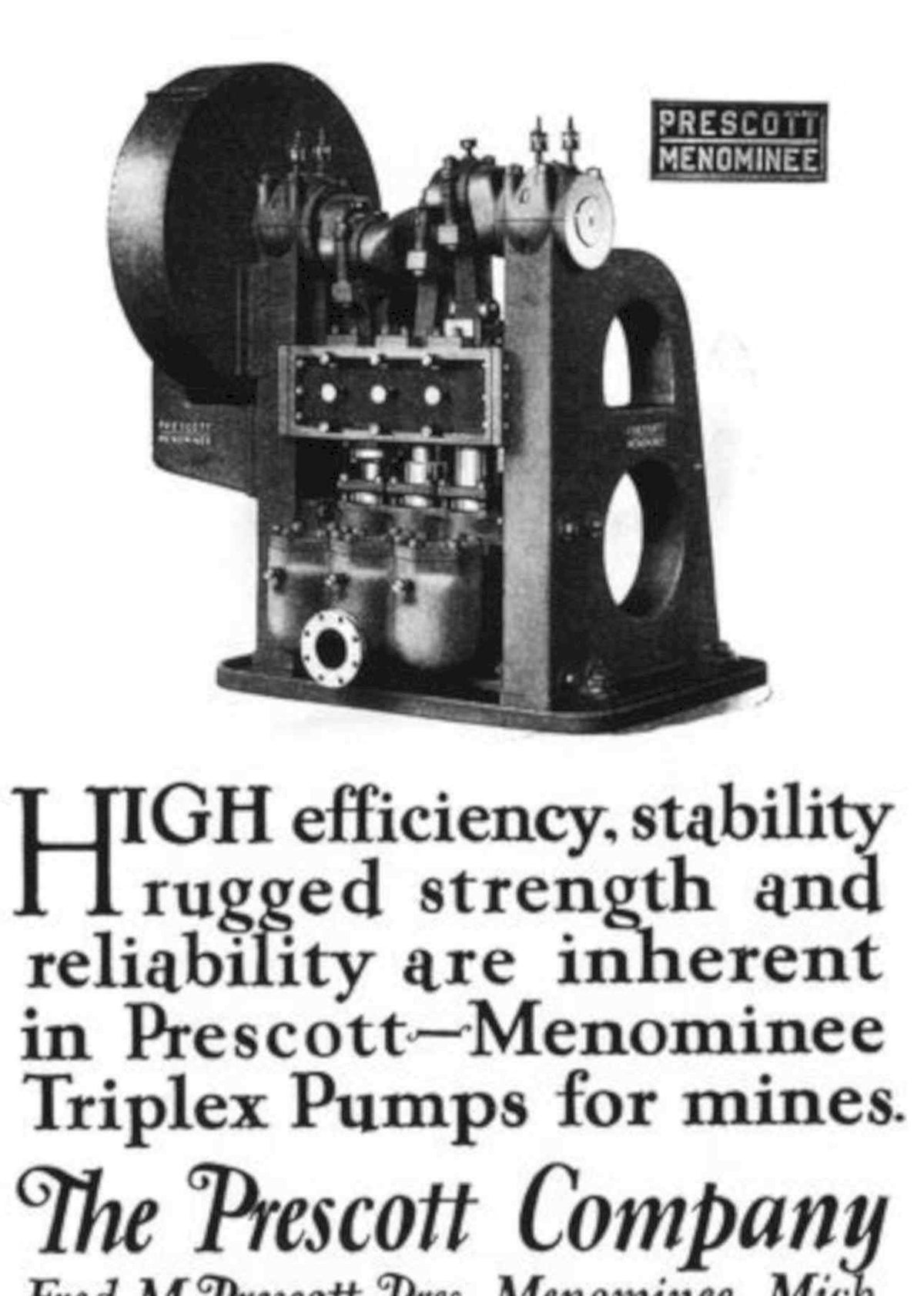 Prescott Menominee Pump Vintage Retro Advert Poster A4 Photo Print