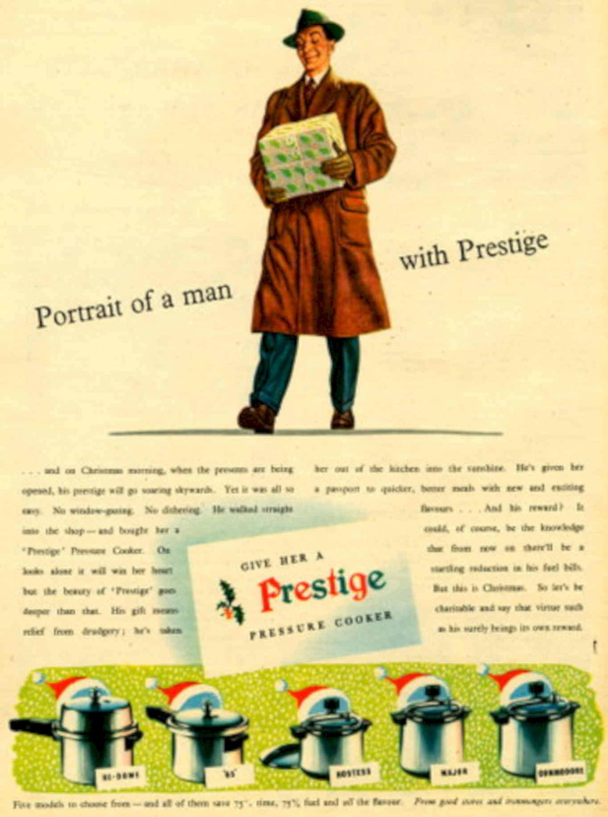 Prestige Cookers Gift 1950s Vintage Retro Advert Poster