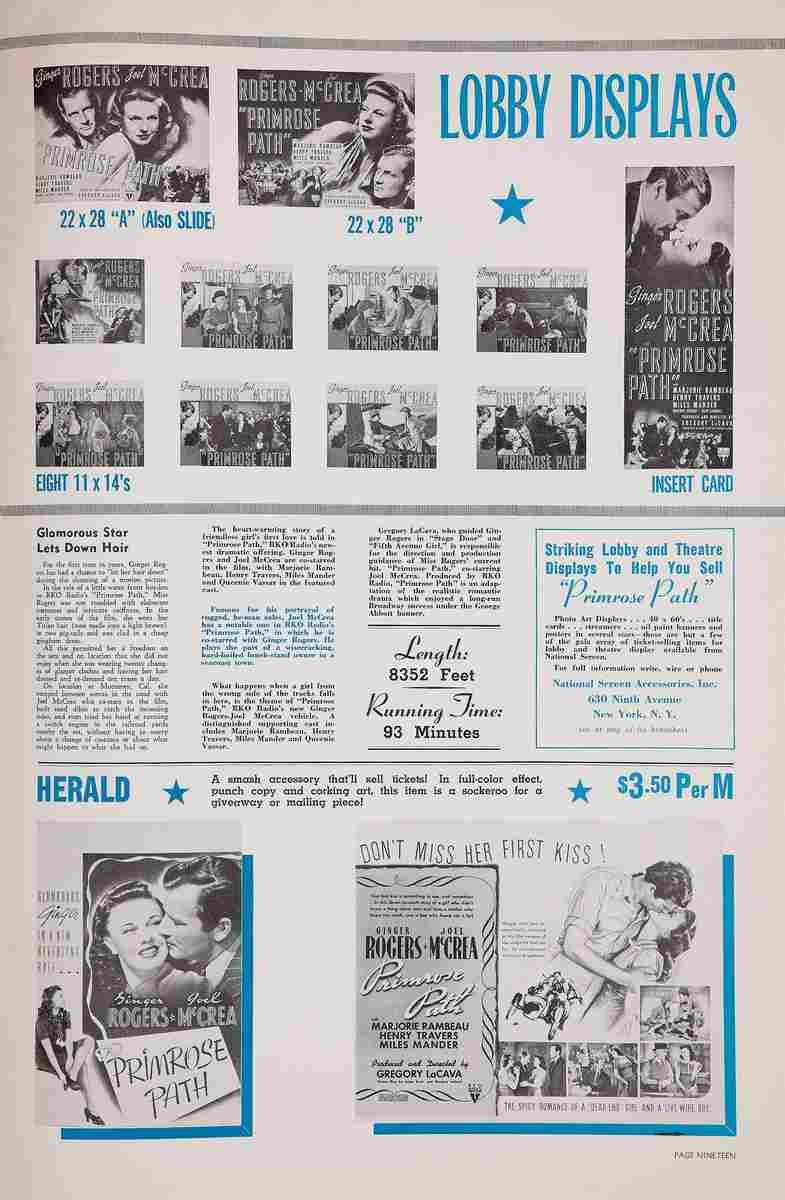 Primrose Path The 1940 11  film star poster A4 Photo Print