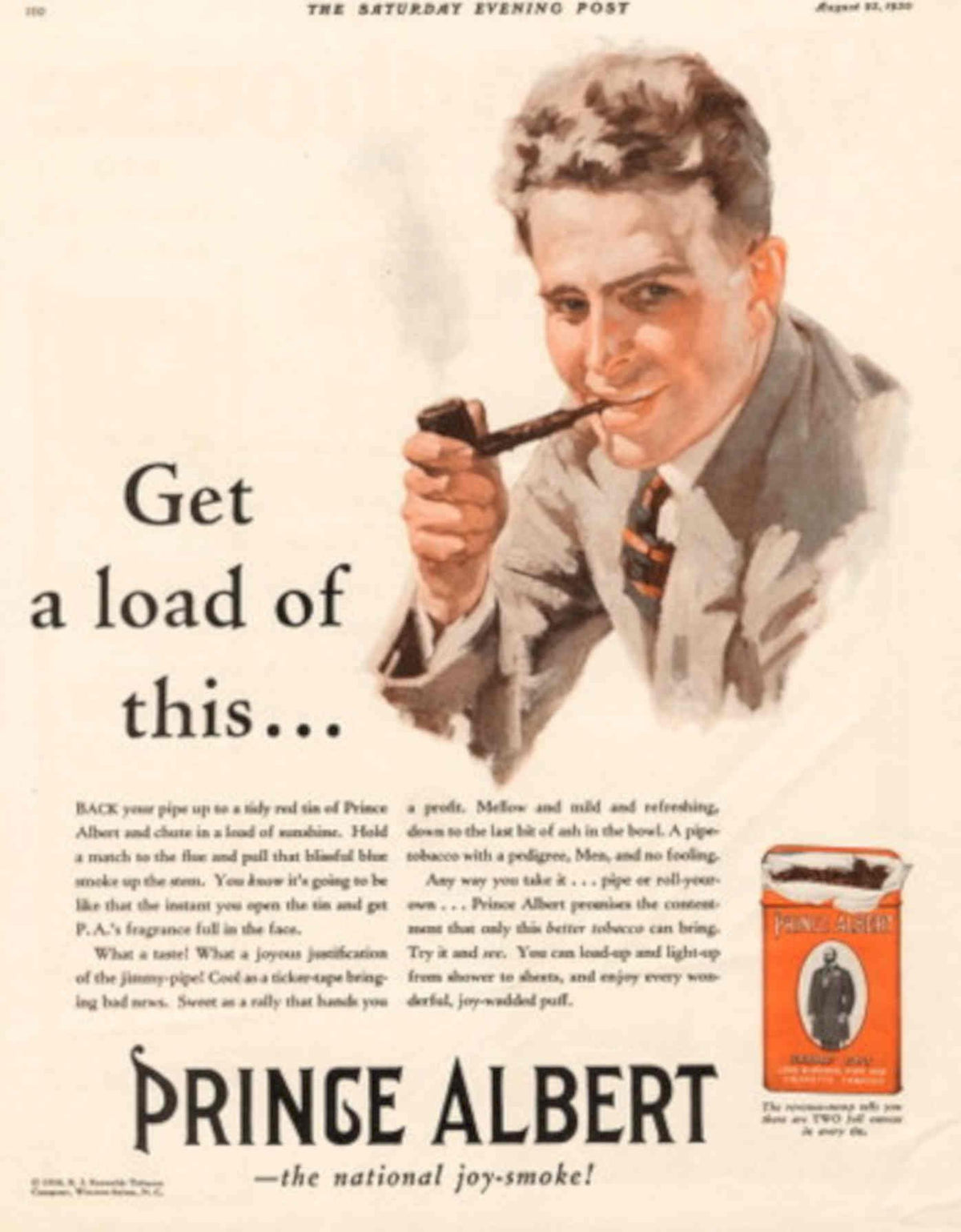 Prince Albert Tobacco 1930s Vintage Retro Advert Poster